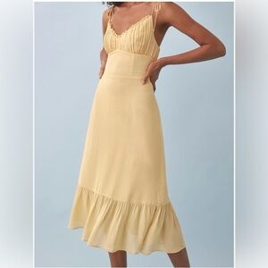 Reformation embry Yellow Midi Dress